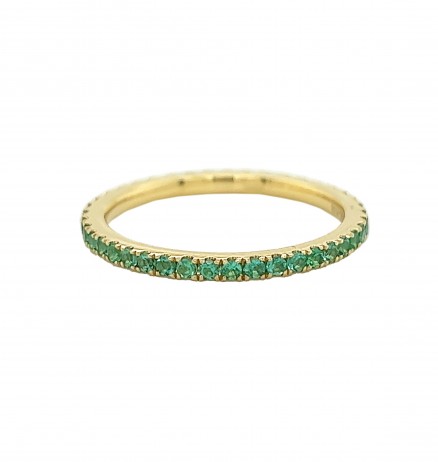 18kt Yellow Gold Emerald Band