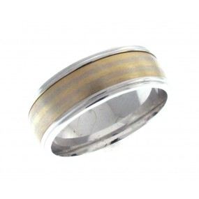 14kt White and Yellow Gold Men's Wedding Band