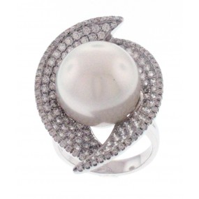 18kt White Gold Pearl Ring