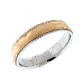 14kt White And Yellow Gold Men's Wedding Band