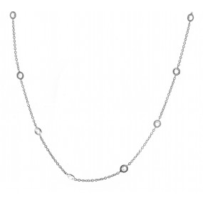 18kt White Gold Rose Cut Diamonds By The Inch Necklace