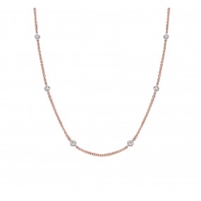 18kt Rose And White Gold Diamond-by-the-inch necklace