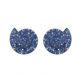 18kt White Gold Diamond and Sapphire Earrings
