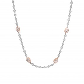 18kt White And Rose Gold Diamond-By-The-Inch Necklace
