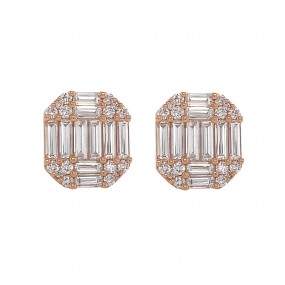 18kt Rose Gold Diamond Earrings