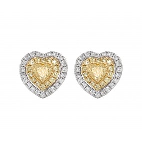 18kt White And Yellow Gold Diamond Earring