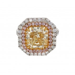 Platinum and 18kt Yellow Gold Diamond Ring