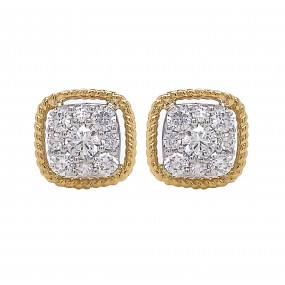 18kt Yellow and White Gold Diamond Earring