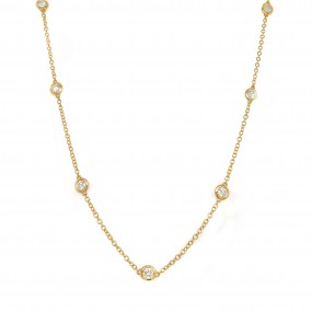 18kt Yellow Gold Diamond By The Inch Necklace