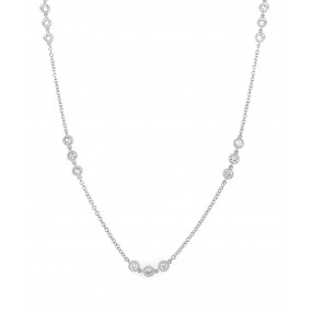 18kt White Gold Diamond By The Inch Necklace