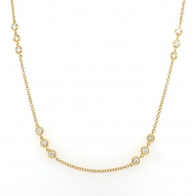 18kt Yellow Gold Diamond By The Inch Necklace