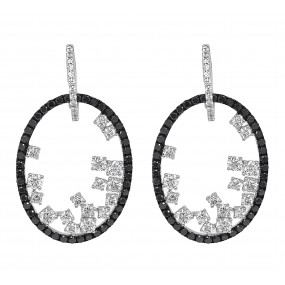 18kt White Gold Black Diamond Earrings