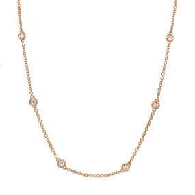 18kt Rose Gold Diamond By The Inch Necklace