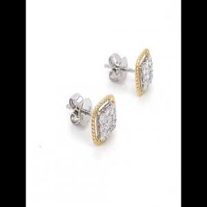18kt white and yellow gold diamond earrings